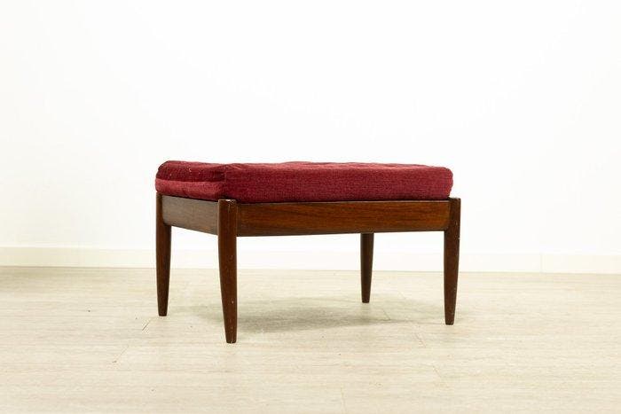 Poef - Hout - Deens voetenbankje, Antiek en Kunst, Kunst | Designobjecten
