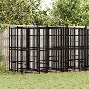 vidaXL Hondenkennel 11,06 m² staal, Dieren en Toebehoren, Verzenden, Nieuw