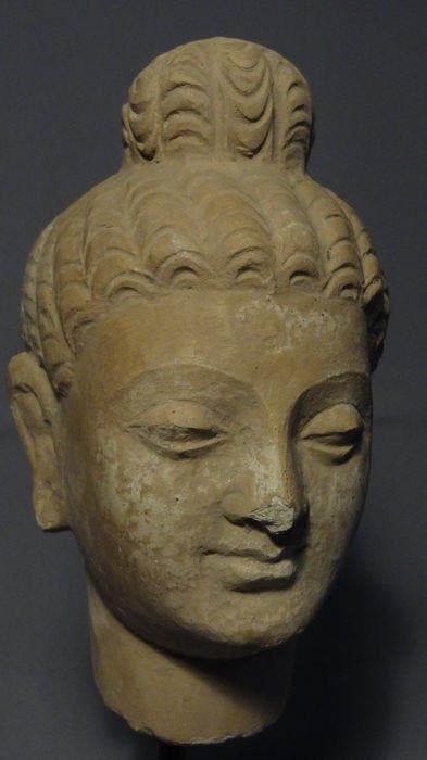 Gandhara Gips Hoofd - 18 cm, Collections, Minéraux & Fossiles