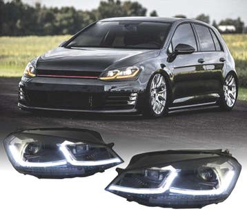 PHARES VOLKSWAGEN VW GOLF 7 12-17 DRL DYNAMIQUES NOIR LOOK 7, Autos : Pièces & Accessoires, Verzenden