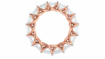 Ring - 14 karaat Roségoud - 4.76ct. tw. Diamant (Lab-grown)