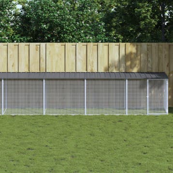vidaXL Kippenhok met dak 803x98x90 cm gegalvaniseerd staal, Verzenden