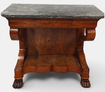 Wandtafel - Walnoot, Wortelnotenhout - Consolle Carlo X, Antiek en Kunst