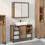 vidaXL Wandplank met plank met opslag Artisan Eiken 65 x 20, Huis en Inrichting, Verzenden, Nieuw