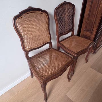 Stoel (2) - Hout, Rattan