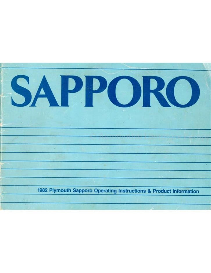 1982 PLYMOUTH SAPPORO INSTRUCTIEBOEKJE ENGELS (USA), Auto diversen, Handleidingen en Instructieboekjes
