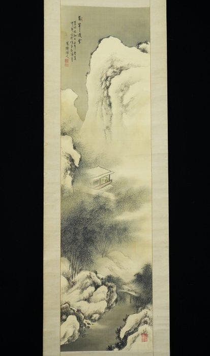 Absolute auction – Japanese Hanging Scroll “Mountain, Antiek en Kunst, Antiek | Overige Antiek