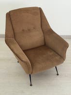 Fauteuil - Métal, Textile - Fauteuil vintage des années 50