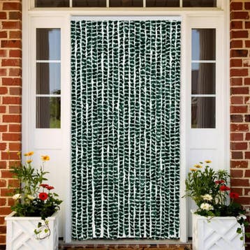 vidaXL Vliegengordijn 90x200 cm chenille groen en wit, Verzenden, Nieuw
