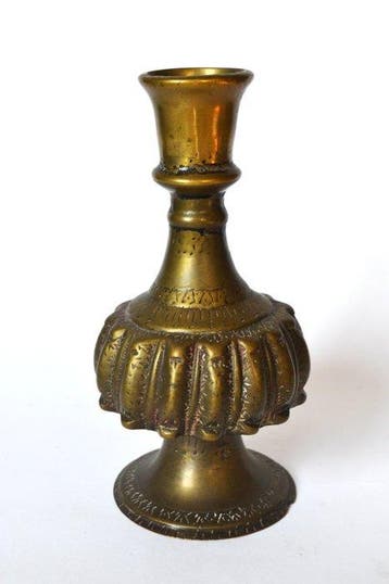 Basis van Mughal-waterpijp - Messing - India - Mogoelrijk