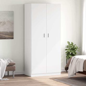 vidaXL Kledingkast 90x52x200 cm bewerkt hout wit, Verzenden