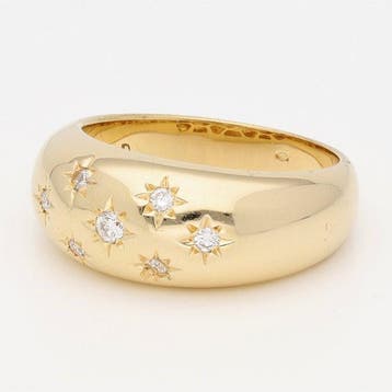 Bague - 18 carats Or jaune Diamant (Naturelle)