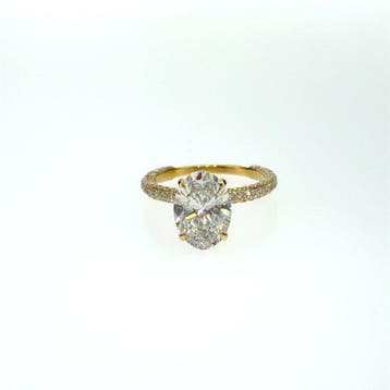 Ring - 18 karaat Geel goud - 4.06ct. tw. Diamant (Lab-grown), Nieuw