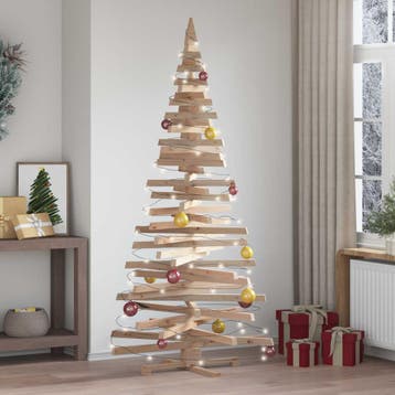 vidaXL Houten kerstboom KOTKA 210 cm Massief grenenhout, Verzenden, Nieuw