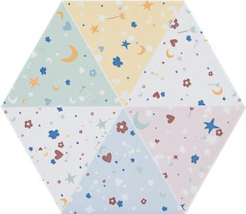 19,8X22,8 HEX AGATHA CONFETTI 21 MUL Mat, Ophalen of Verzenden