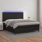 vidaXL Boxspring met matras en LED kunstleer zwart 160x200, Verzenden