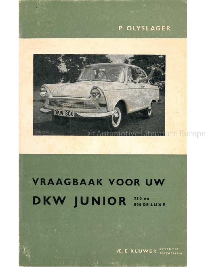 1957 - 1962 DKW JUNIOR 750 | 800 DE LUXE VRAAGBAAK, Auto diversen, Handleidingen en Instructieboekjes