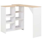 vidaXL Bartafel met verplaatsbaar schap 138x39x110 cm wit, Verzenden