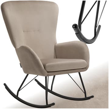 Schommelstoel Swing met stalen glijders en dikke bekleding, Verzenden