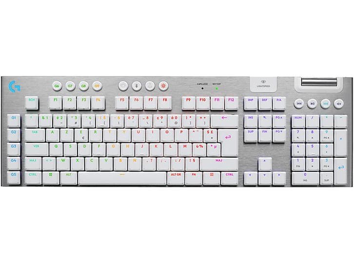 Logitech -  Gamingtoetsenbord G915 X Lightspeed Azerty Wit, Computers en Software, Toetsenborden, Bedraad, Azerty, Nieuw, Verzenden