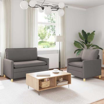 vidaXL bank / zetelstel 2 st Taupe Stof, Maison & Meubles, Verzenden