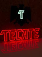 Bière Tecate - Enseigne lumineuse au néon - Plexiglass