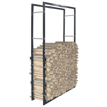 vidaXL Haardhoutrek 80x25x150 cm staal zwart, Tuin en Terras, Brandhout, Verzenden
