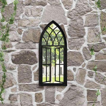 vidaXL Tuinspiegel 70x30 cm ijzer zwart, Verzenden, Nieuw