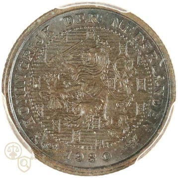 Pays-Bas. Wilhelmina. 1/2 Cent 1930 in PCGS slab MS65 TOP