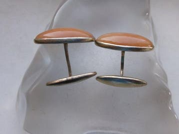 Zilver, Quartz - Manchetknopen - Art Deco
