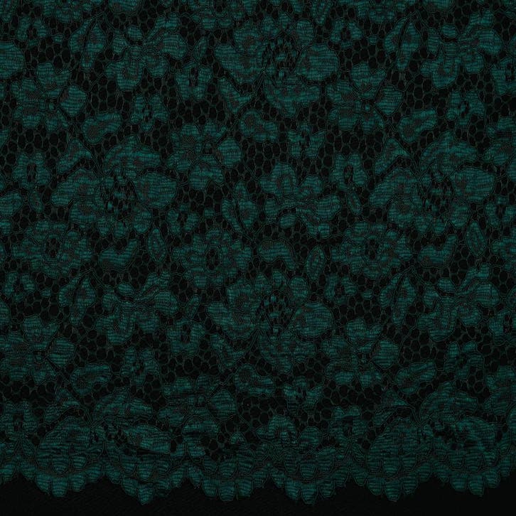 10 meter kant stof - Donkergroen - 100% polyester, Hobby en Vrije tijd, Stoffen en Lappen, 120 cm of meer, 200 cm of meer, Groen