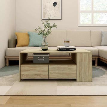 vidaXL Salontafel 102x55x42 cm bewerkt hout sonoma, Verzenden, Nieuw