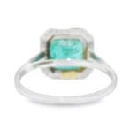 Ring Platina - 3.66ct. tw. Smaragd - Diamant, Nieuw