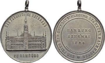 Zinn-medaille 1886 Hamburg-stadt, Verzenden