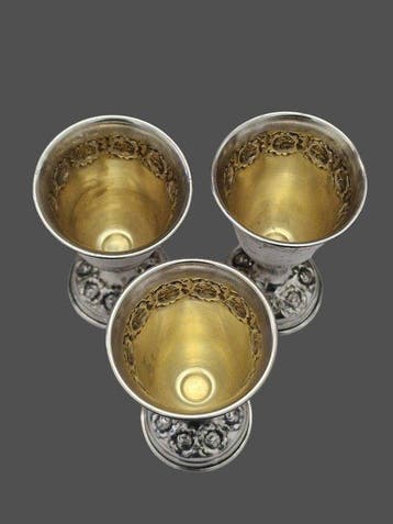 Tasse (3) - Argent 800 - mini coupes juives
