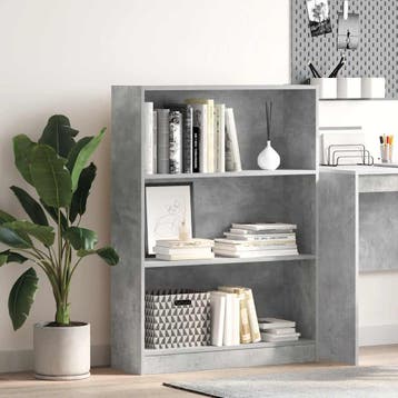 vidaXL Boekenkast 80x24x109 cm bewerkt hout betongrijs, Verzenden