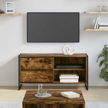 vidaXL TV Kast 100 x 36 x 49,5 cm Gerookt eiken Bewerkt hout, Verzenden, Nieuw