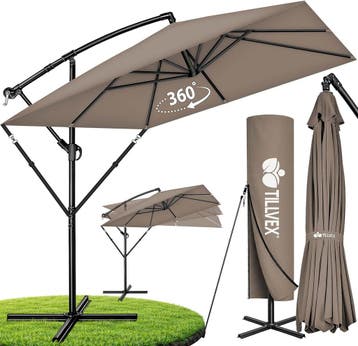 Zweefparasol - Tuinparasol - Parasol 235x235 cm - Met voet -, Verzenden, Nieuw