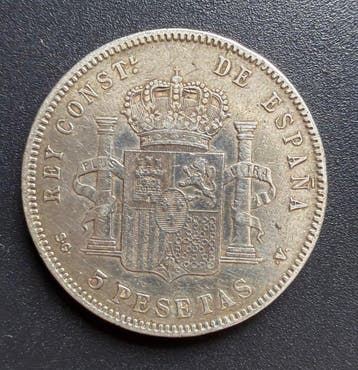 Spanje. Alfonso XIII. 5 Pesetas 1898*98 SGV (Zonder