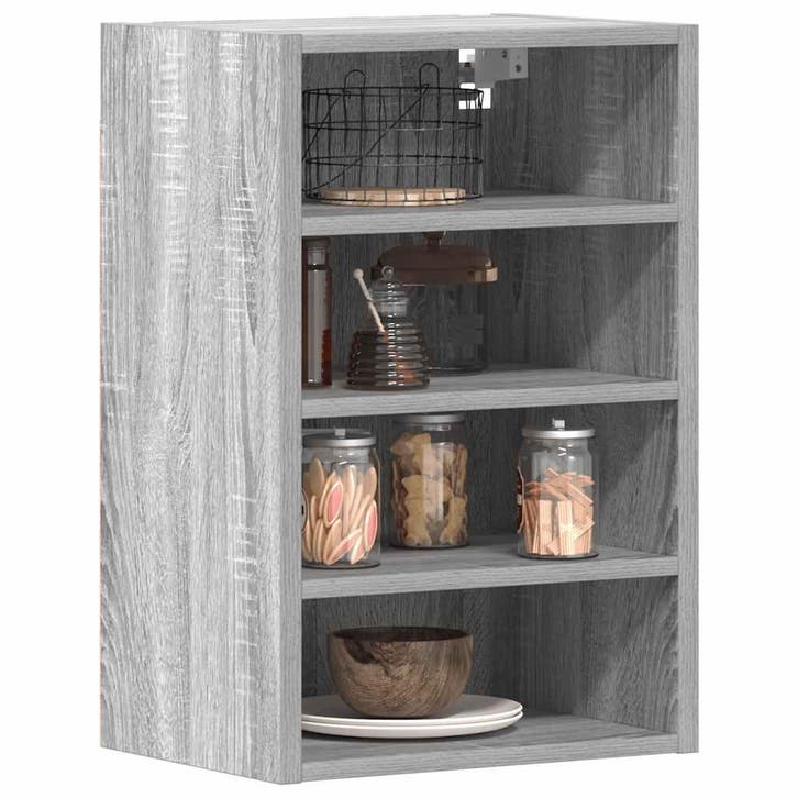 vidaXL Bovenkast Riga 40x29,5x60 cm bewerkt hout grijs, Huis en Inrichting, Kasten | Overige, Nieuw, Verzenden