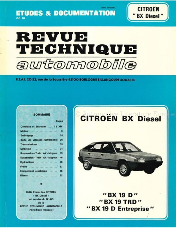 1984 CITROËN BX 19 D | 19 TRD | 19 D ENTERPRISE DIESEL, Livres, Autos | Livres