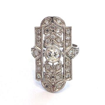 Bague Platine - 0.62ct. tw. Diamant (Naturelle) - Diamant, Handtassen en Accessoires, Nieuw