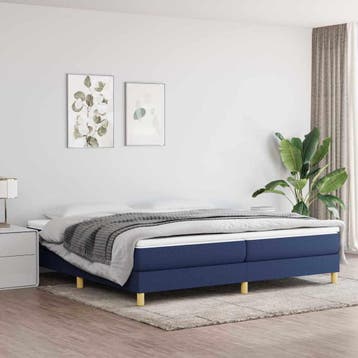 vidaXL Boxspring bed stof blauw 200x200 cm, Verzenden