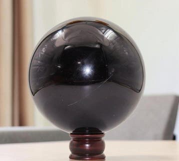 KAMR GEM Natuurlijke Zwarte Obsidiaan Bol 165 mm Grote