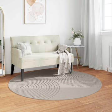 vidaXL Vloerkleden Rond GALATI Crème Ø 200 CM Polyester, Verzenden