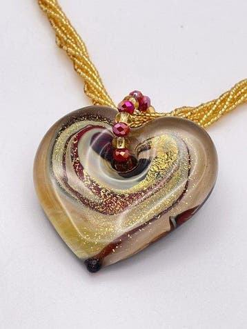 24 carats - verre de Murano, Or jaune - Collier avec