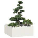 vidaXL Plantenbak 100x100x40 cm staal wit, Verzenden