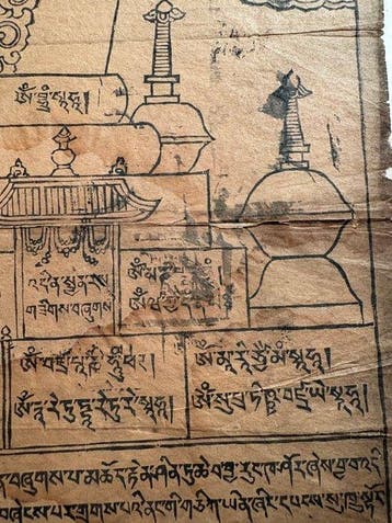 Mongools–Tibetaans boeddhistisch amuletmanuscript – 19e eeuw