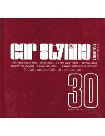 1980 CAR STYLING 30- QUATERLY - HARDCOVER BOEK, Ophalen of Verzenden, Nieuw