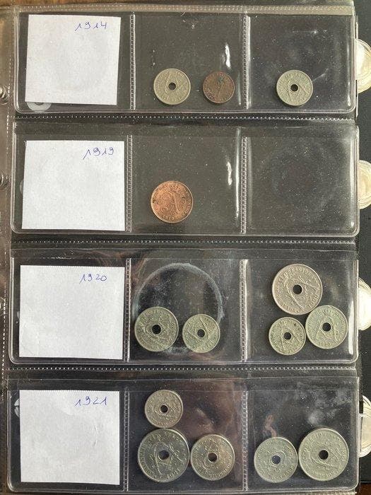 België. Albert I. 1910/1935 album met Belgische munten, Postzegels en Munten, Munten | Nederland